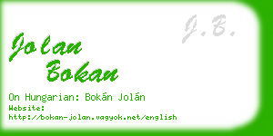 jolan bokan business card