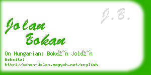 jolan bokan business card